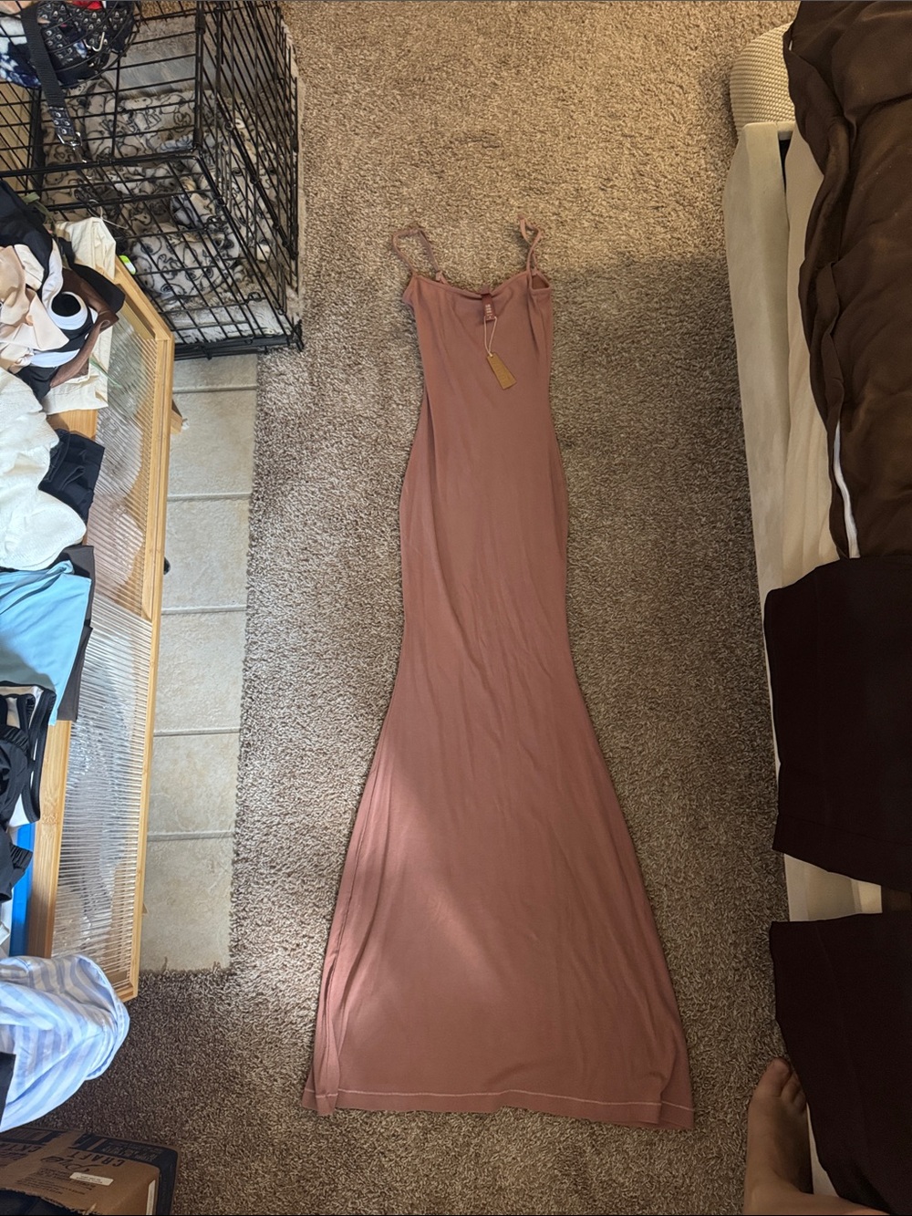 Skims Dusty Rose Slip Maxi Dress - Lightweight Summer Dress